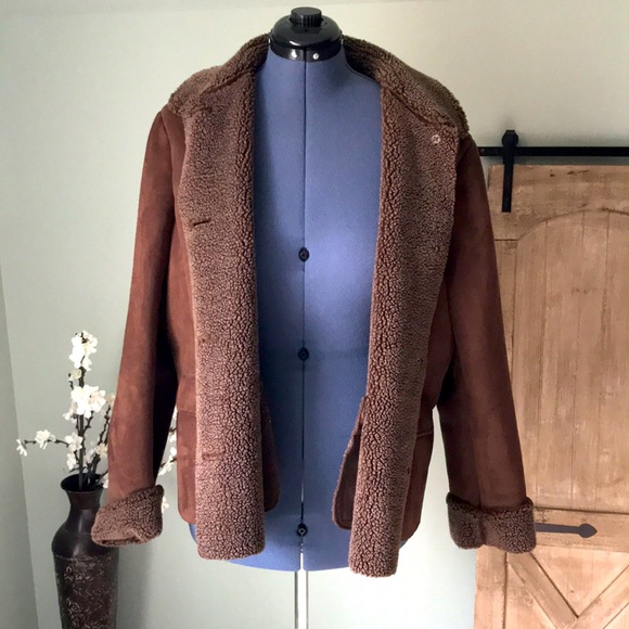 Lands' End Brown Suede Jacket Size XL - Picture 3 of 6